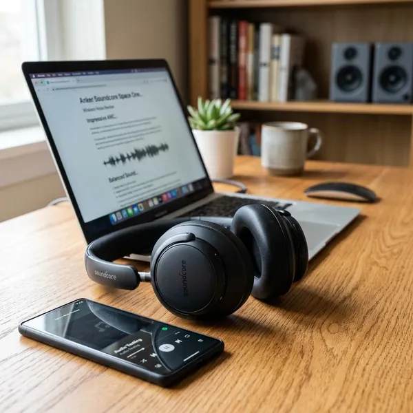 anker soundcore space one wireless noise cancelling headphones